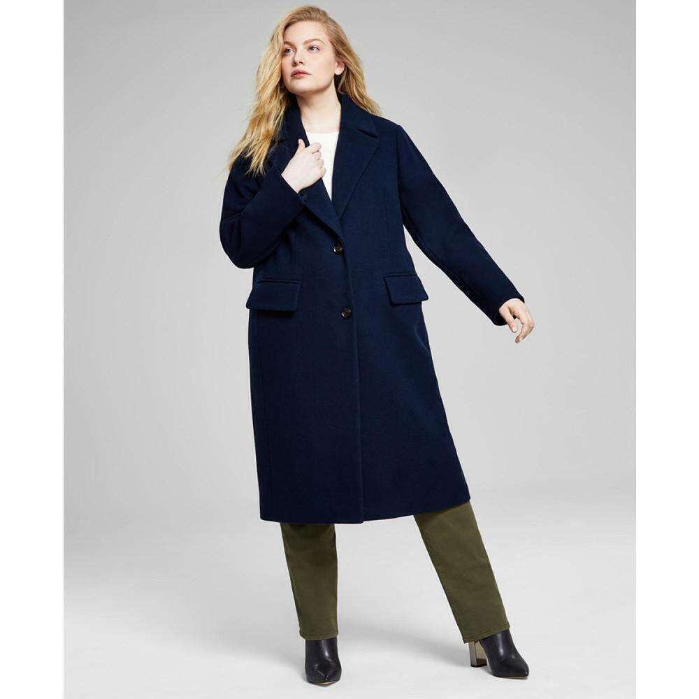 Michael Kors Women's Midnight Single-Breasted Wool Blend Coat Size 2XL NWT